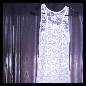 Rose lace tank top